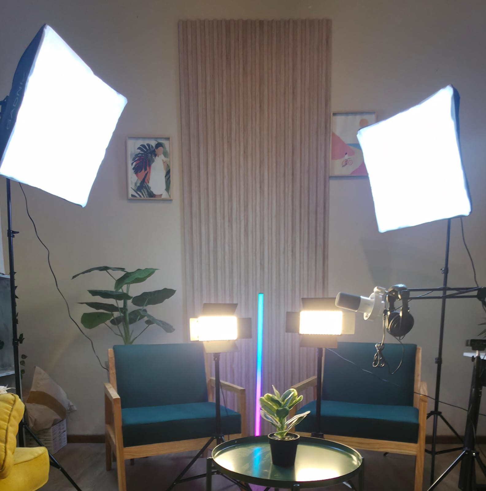 Iluminación profesional del estudio